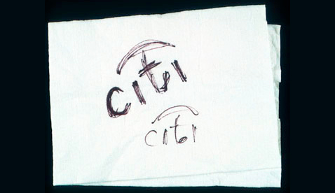 Citi-logo-napkin-sketch-Paula-Scher1