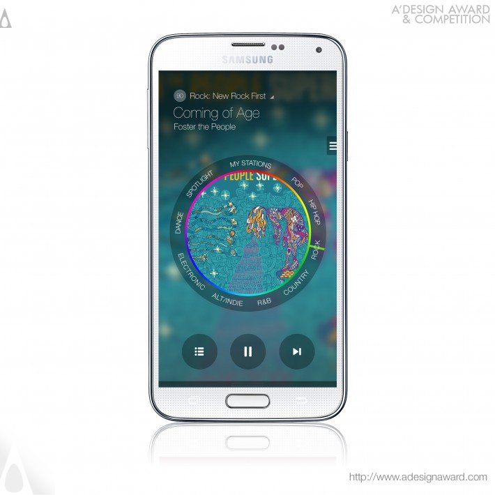 Aplicativo de música para mobile "Milk Music", por Samsung Music Team.