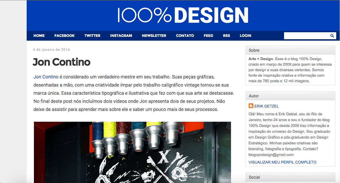 Home do blog 100% Design