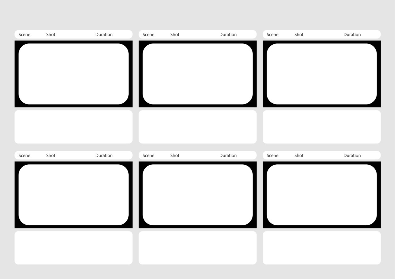 Professional of HD 1920 x 1080 16:9 storyboard template is convenience to present the storyline to client. A4 design of paper ratio is easy to fit for print out.
